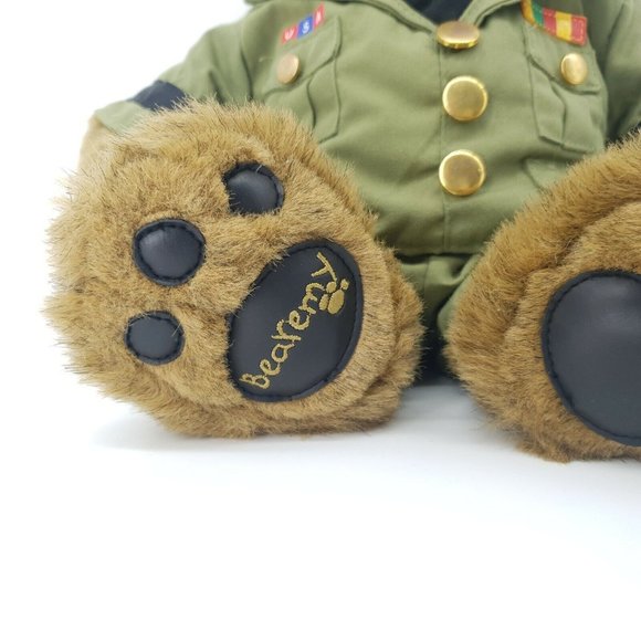 Build A Bear Bearemy Military USA Dress Uniform Stuffed Plush Animal Brown Toy - Picture 5 of 11